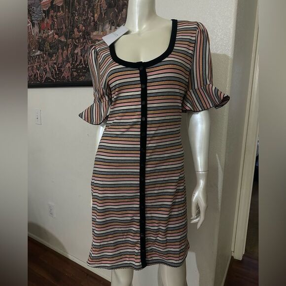 ELLIATT Womens Winona Dress Size Medium
Multistripe Metallic - Picture 3 of 10